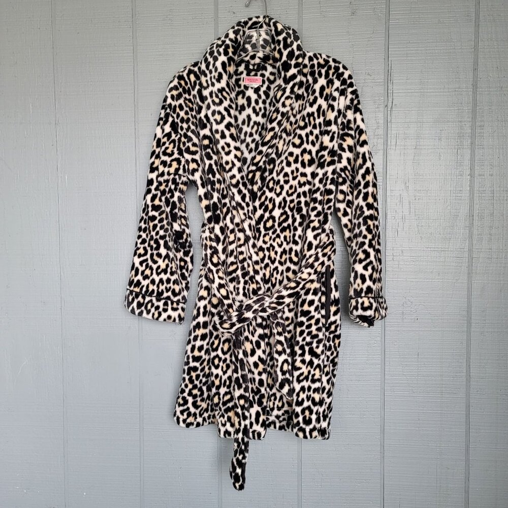 Kate Spade Leopard Print Soft Plush Cozy Wrap-Style Robe. Size XS/S